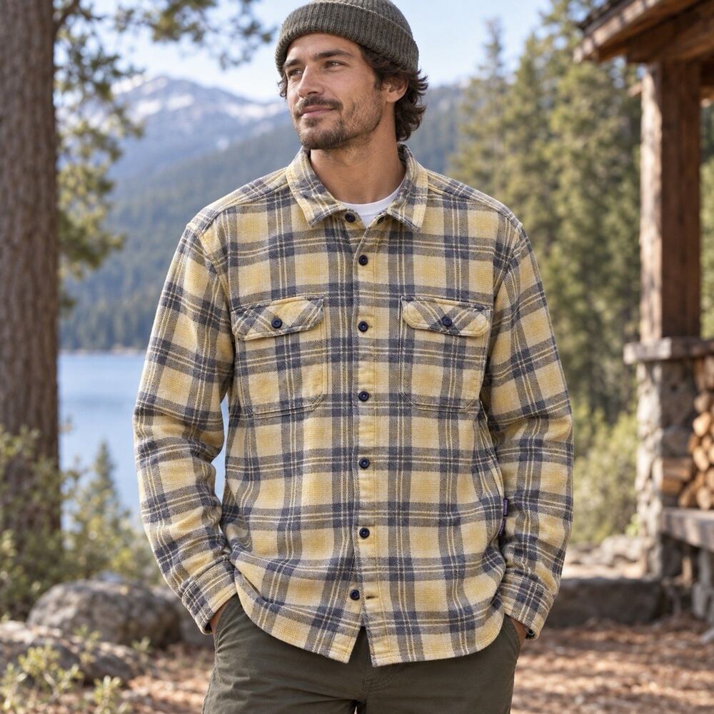 Patagonia Fjord Flannel Shirt Men’s L Organic Cotton Plaid Workwear Gorpcore